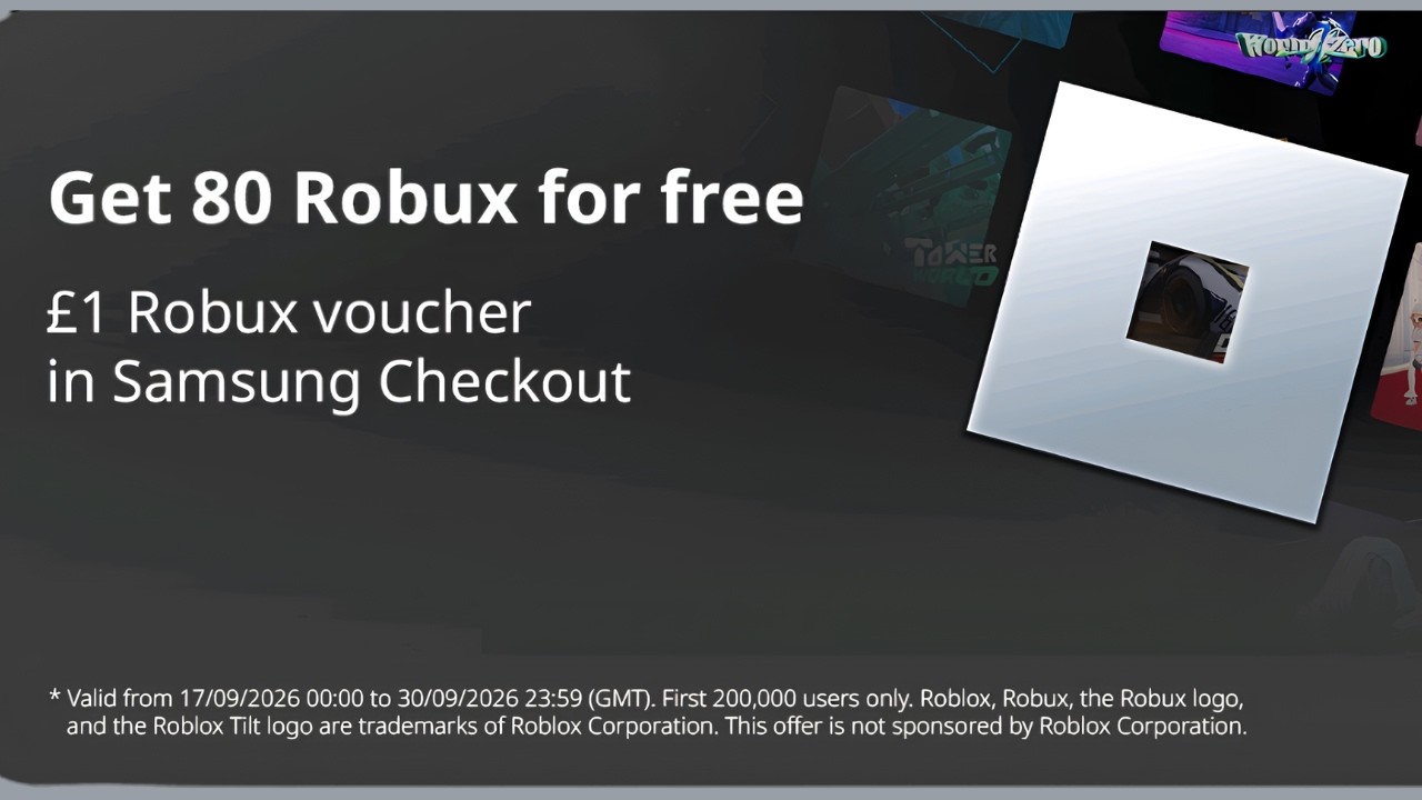 Free 80 Robux by Samsung | Samsung Voucher 2.0
