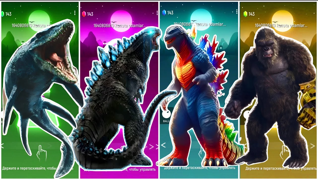 🦖JurassicWorld Mosasaurus🆚The Godzilla 🆚The Godzilla🆚The King Kong  Coffin || TilesHop