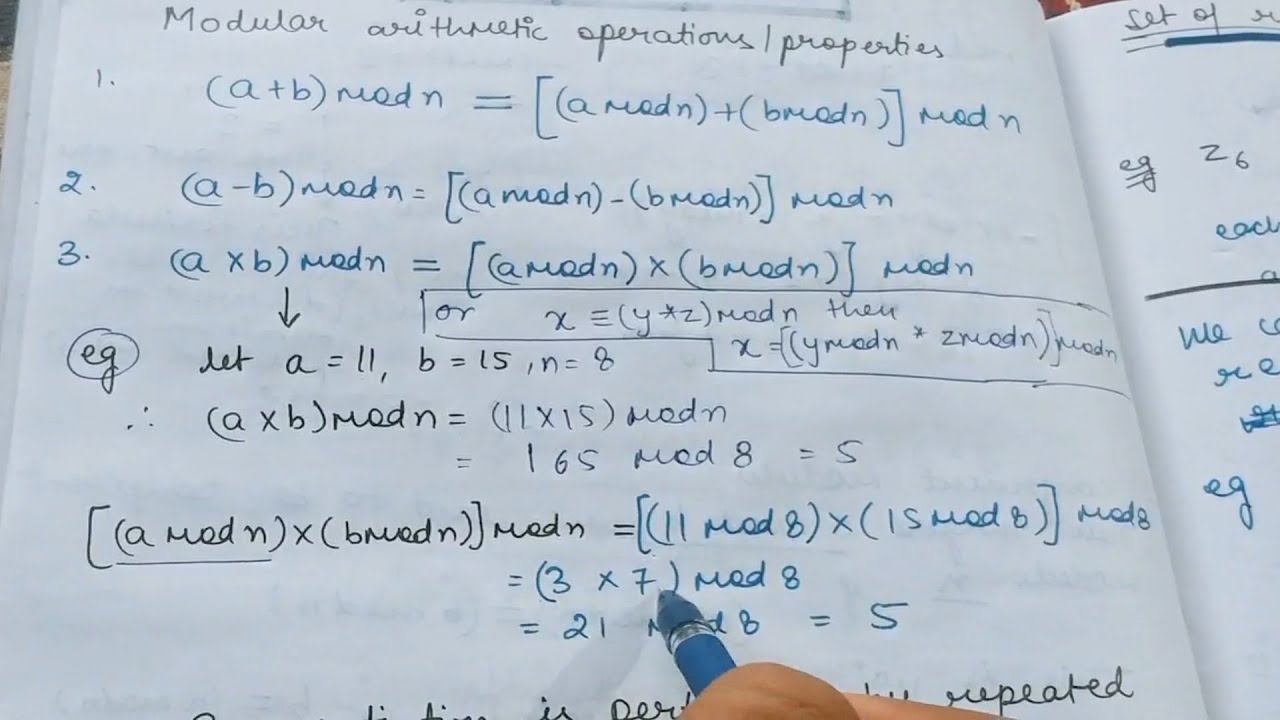 Modular Arithmetic in Detail | Cryptography and Network Security