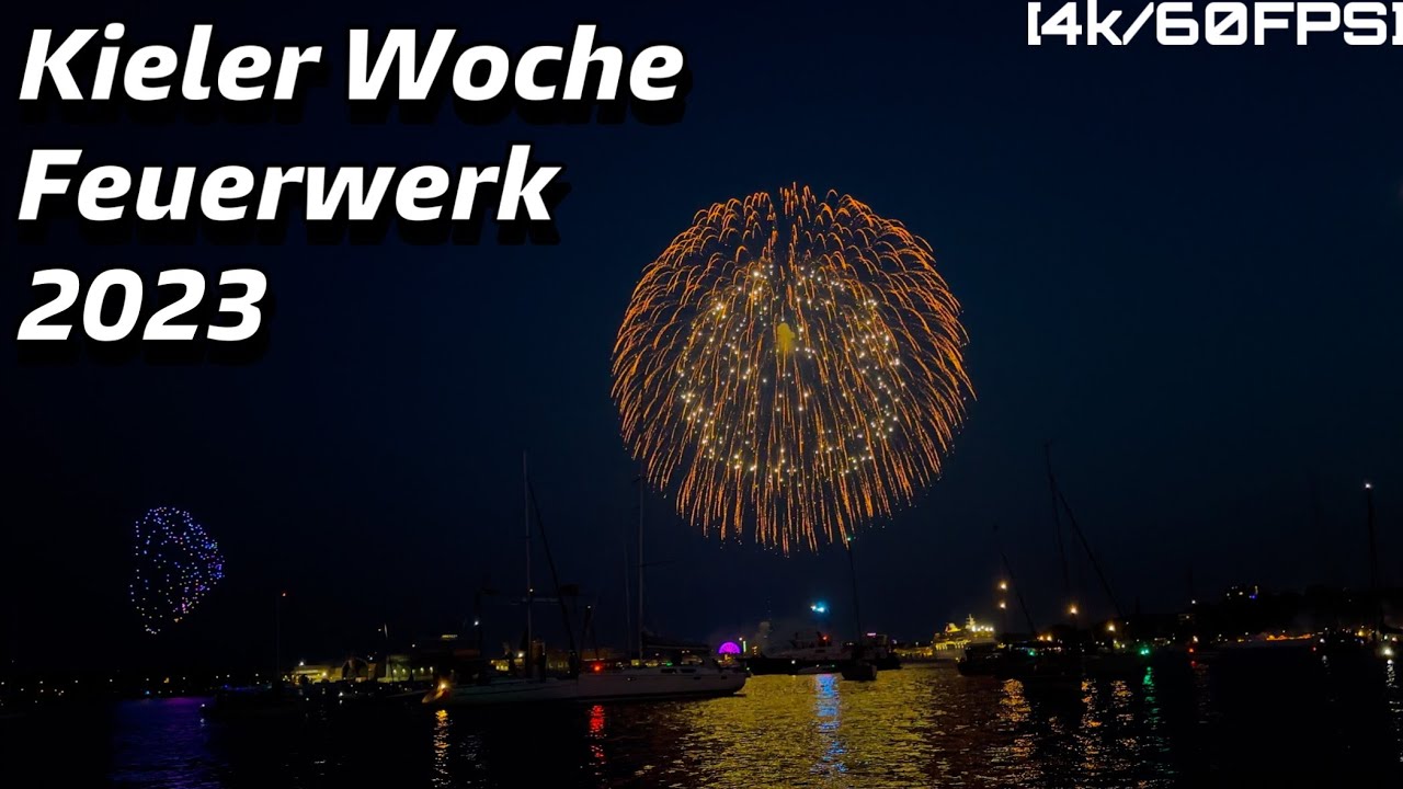 Kieler Woche Feuerwerk & Drohnenshow 2023 vom Wasser - Sternzauber über Kiel [4K/60FPS)