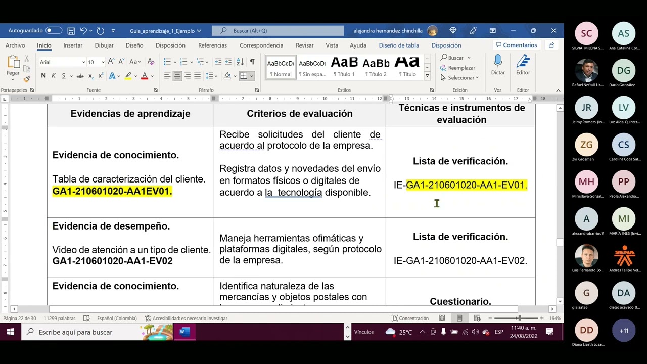 Actividades de evaluación guía de aprendizaje