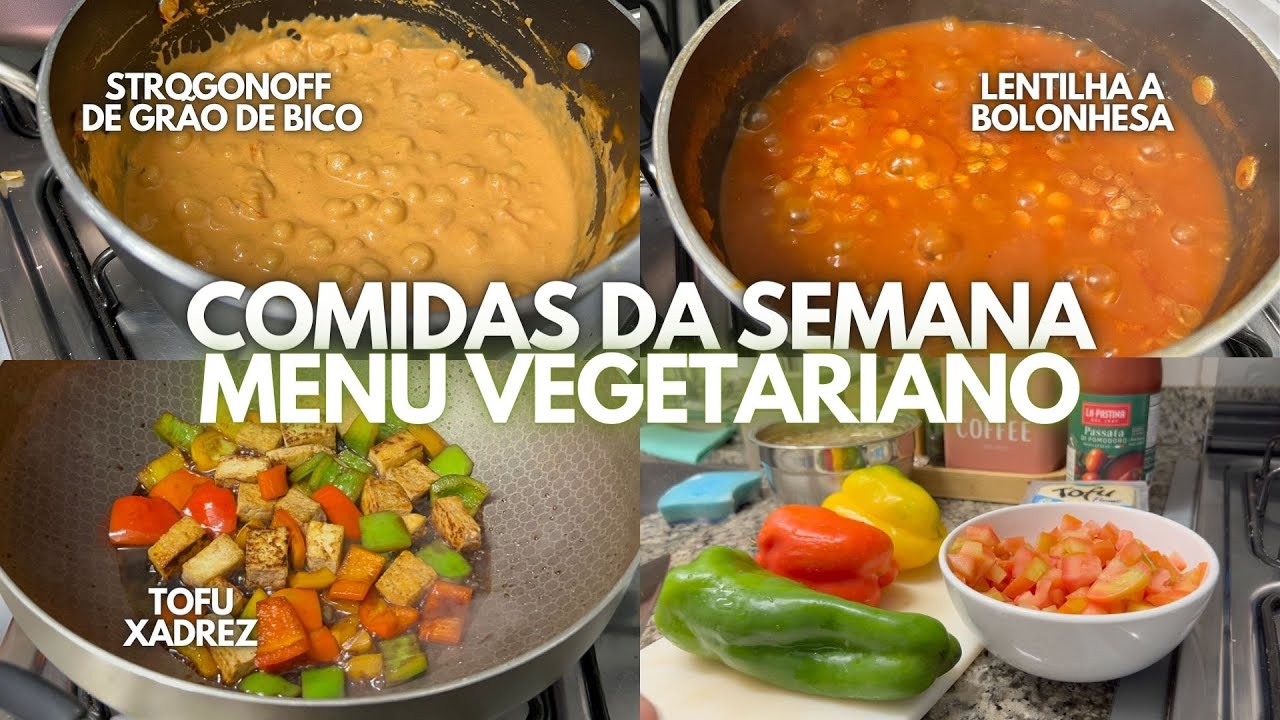 COMIDAS DA SEMANA VERSÃO MENU VEGETARIANO | cardápio vegetariano completo e fácil