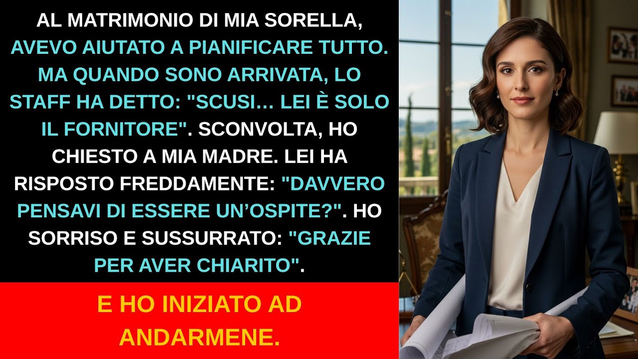 Mia sorella mi ha messo tra i fornitori al suo matrimonio — il testamento di papà l’ha scoperta