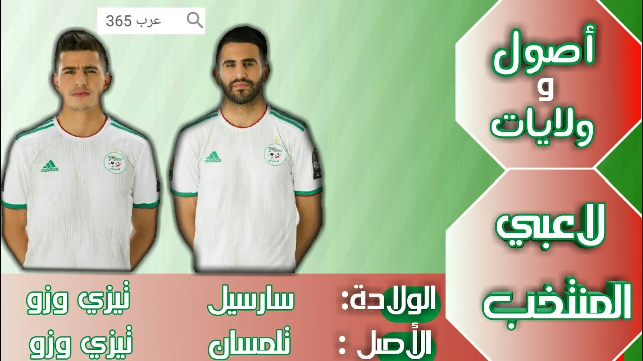 أصول و ولايات لاعبي المنتخب الجزائري || كان 2019