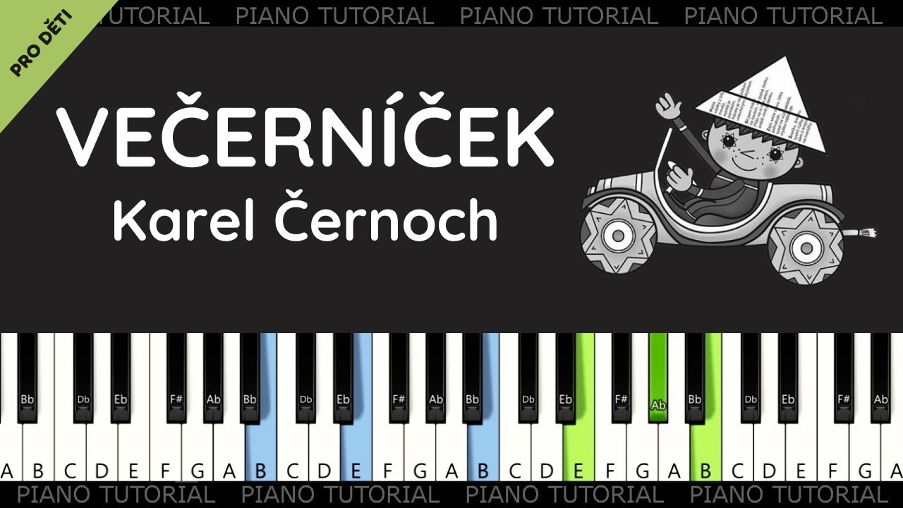 Karel Černoch - Večerníček (piano tutorial | jak hrát)