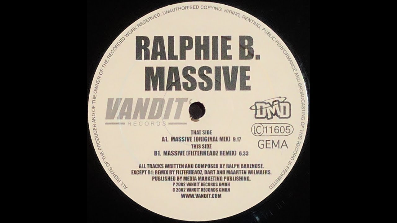 {Vinyl} Ralphie B. - Massive (Filterheadz Remix)