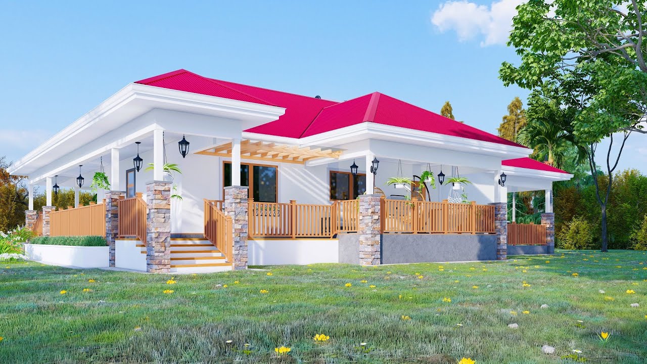 Simple 3-Bedroom House plan | House Design | Outdoor living | @katveldesigns