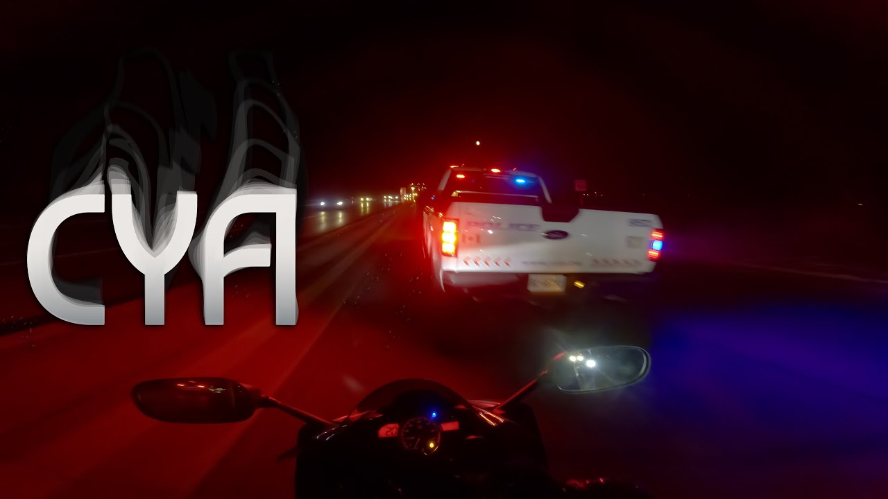Bikers Run From Cop