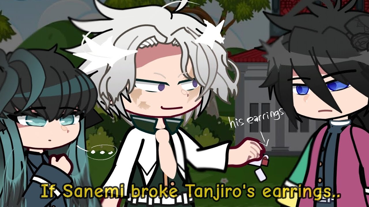 Sanemi broke Tanjiro's earrings but Giyuu and Muichiro was there... (SKIT!)