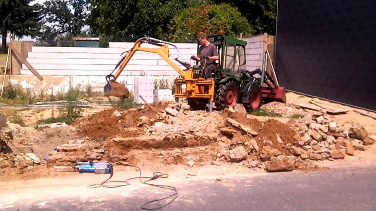 Holder Ag3 mit Eigenbau Heckbagger Backhoe selfmade