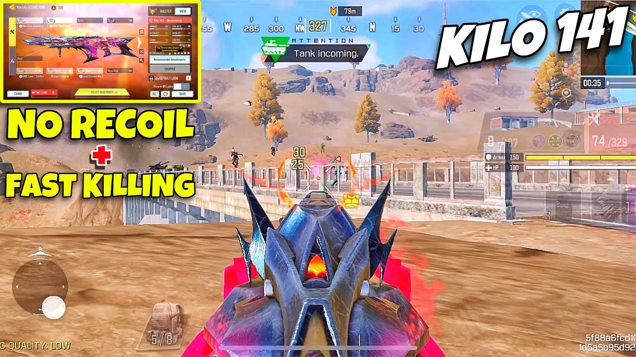 NO RECOIL + FAST KILLING KILO 141 GUNSMITH is LASSER 🤯 | BEST KILO 141 GUNSMITH CODM BR