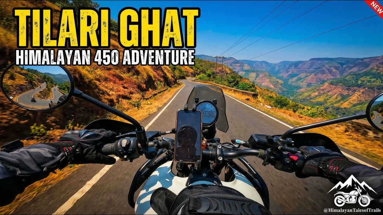 Conquering the hairpins of Tilari Ghat on the Royal Enfield Himalayan 450! 🏍️🏔️