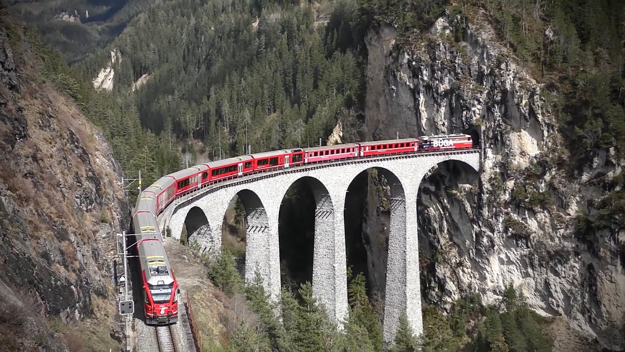 Trains at Landwasser Viaduct & Filisur 17/04/25