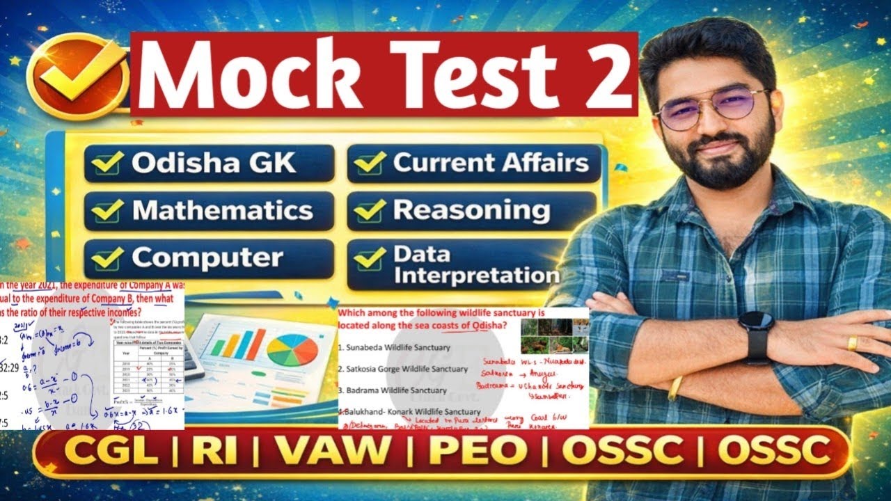 CGL Mock Test 2 | Important MCQs OSSC CGL | Odisha GK,Math,Computer, Di | Ri,ICDS | Crack Govt. Exam