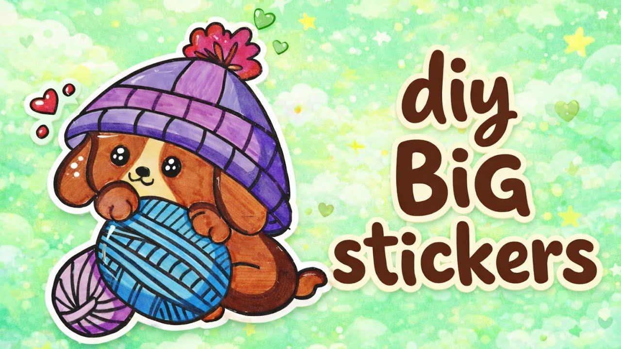 How to make a big sticker| ASMR puppy colouring| cute animals 