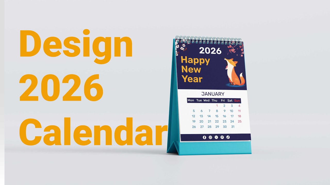 Design a 2026 Desk Calendar in Adobe Illustrator  Professional Calendar Tutorial