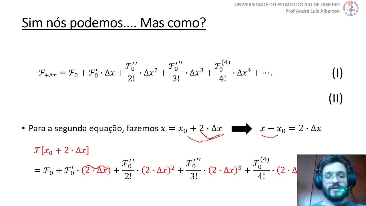 Derivada Numérica de maior ordem e ordem do erro