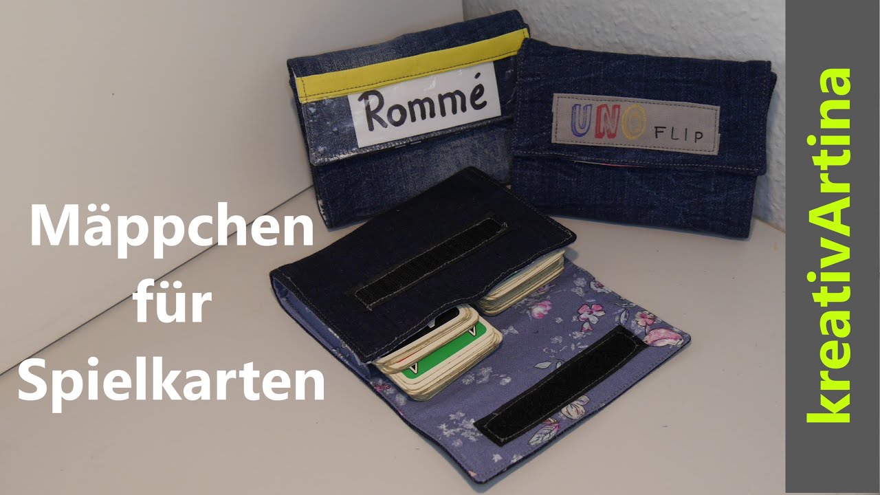 Mäppchen / Kartenetui für Spielkarten aus Stoffresten, super schnelles Nähprojekt zum Verschenken
