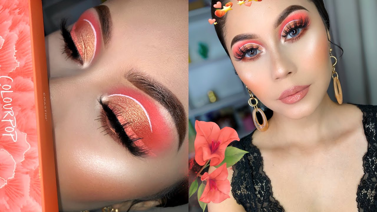 MAQUILLAJE EN TONOS CORAL COLOURPOP COLECCIÓN CORAL VIBES 2020 #colourpop