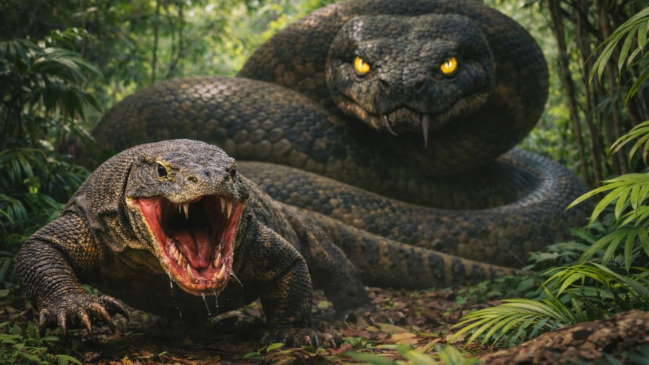 Komodo Dragon vs Titanoboa – Swamp Massacre | Terror Bird Crushed