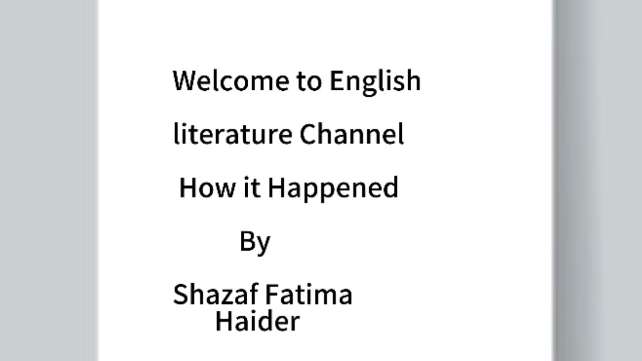 How It Happened|By Shazaf Fatima Haider|Plot,Theme, Characters, Summary#exam #english