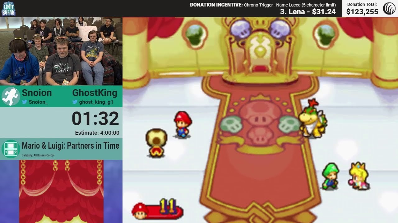 Mario & Luigi: Partners In Time (All Bosses) by Snoion and GhostKing (RPG Limit Break 2018 Part 46)