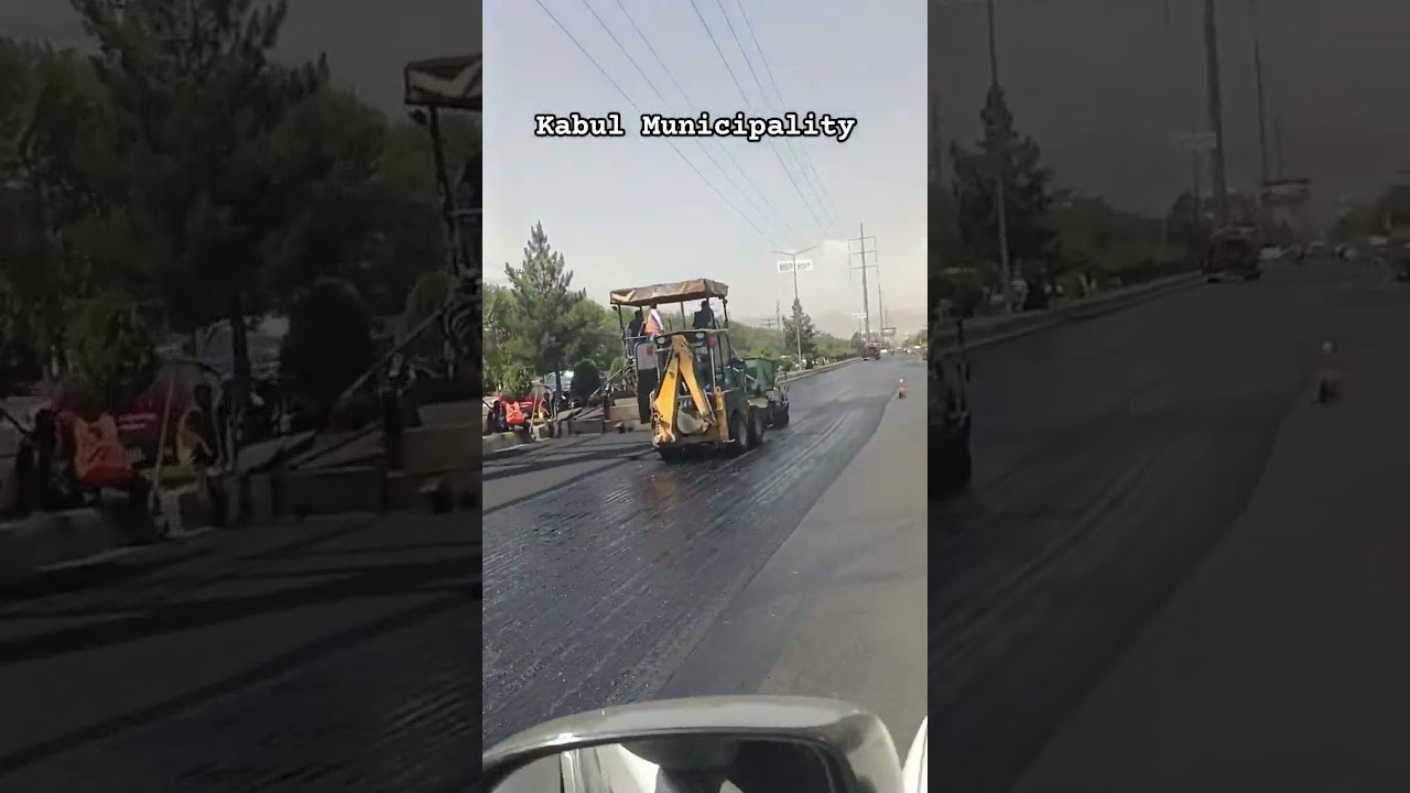 Kabul Municipality paving & repairing roads in Kabul. #travel #kabul #kabulcity #development