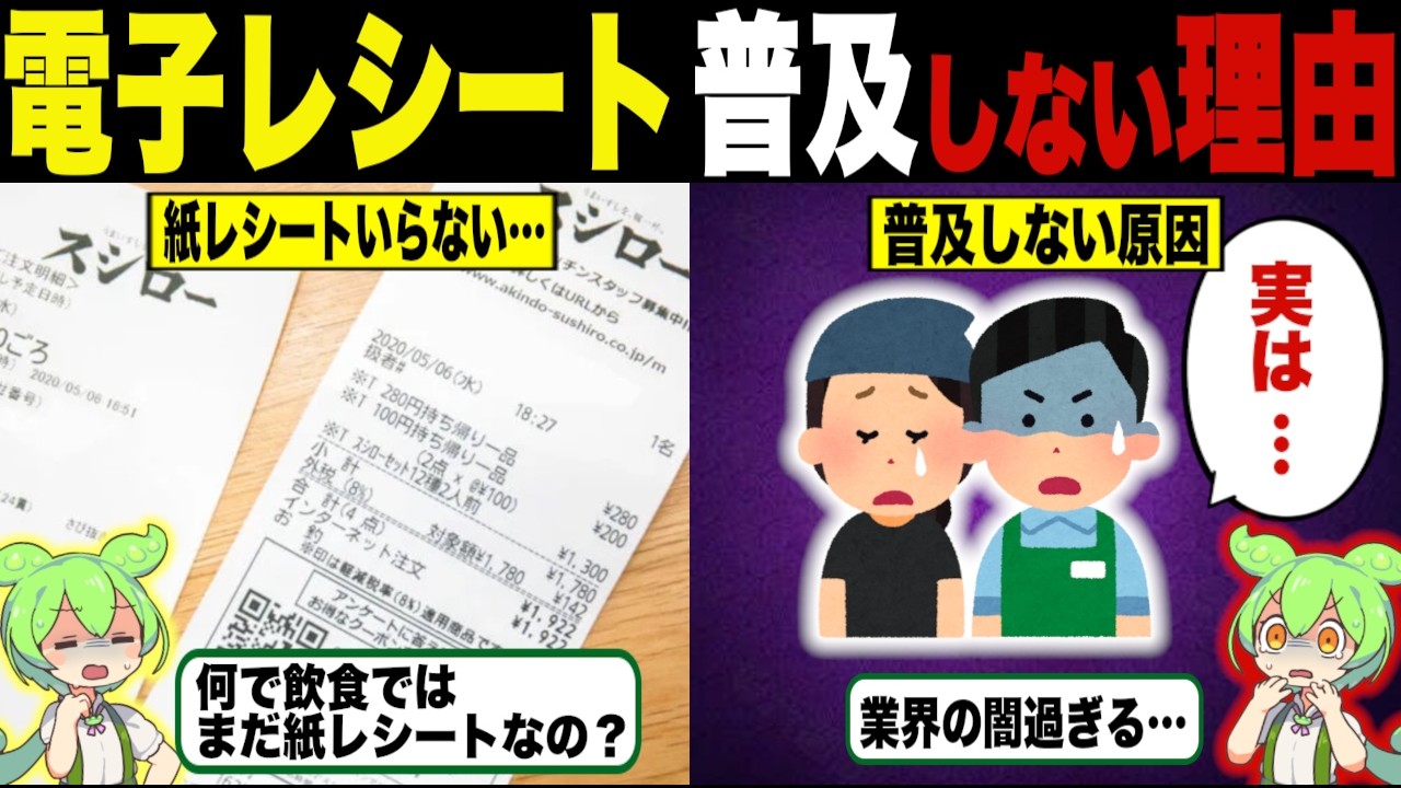 「電子レシート」が普及しない意外な理由【ずんだもん＆ゆっくり解説】