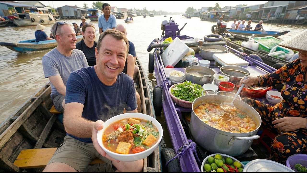 River Breakfast in Vietnam – A Unique Floating Food Experience (Daily Life)