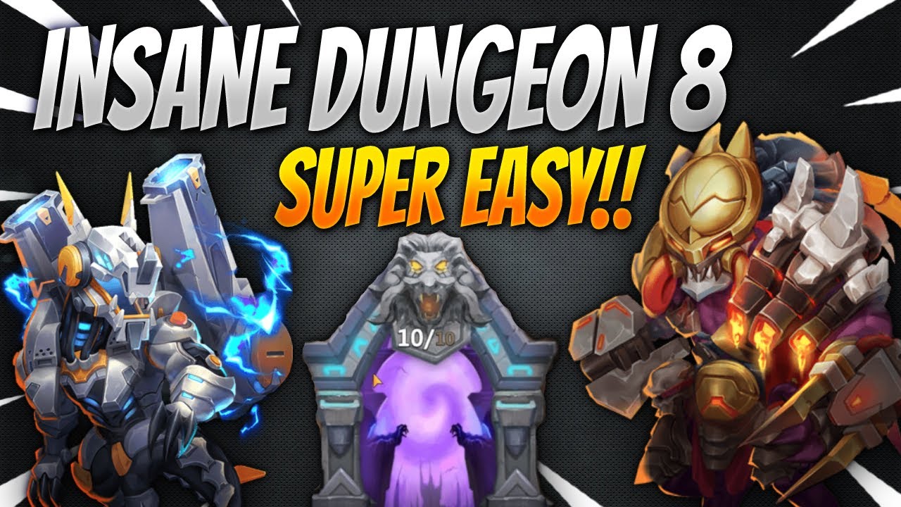 How to beat all of INSANE DUGEON 8 with only TWO heroes! - No Serratica | Castle Clash
