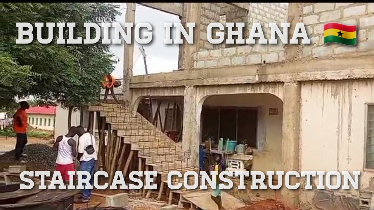 Строительство в Гане 🇬🇭 Строительство бетонной лестницы | Завершены работы по установке железных ...