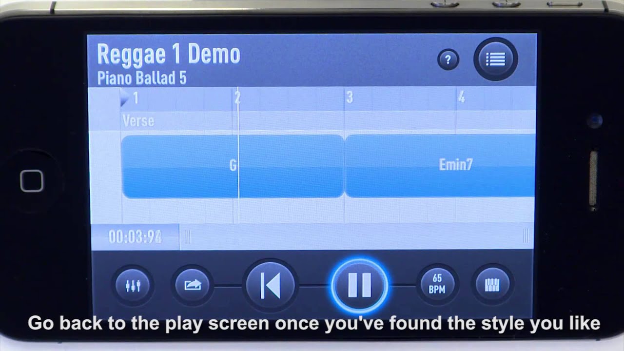 7: How to hear your track in different musical styles in SessionBand