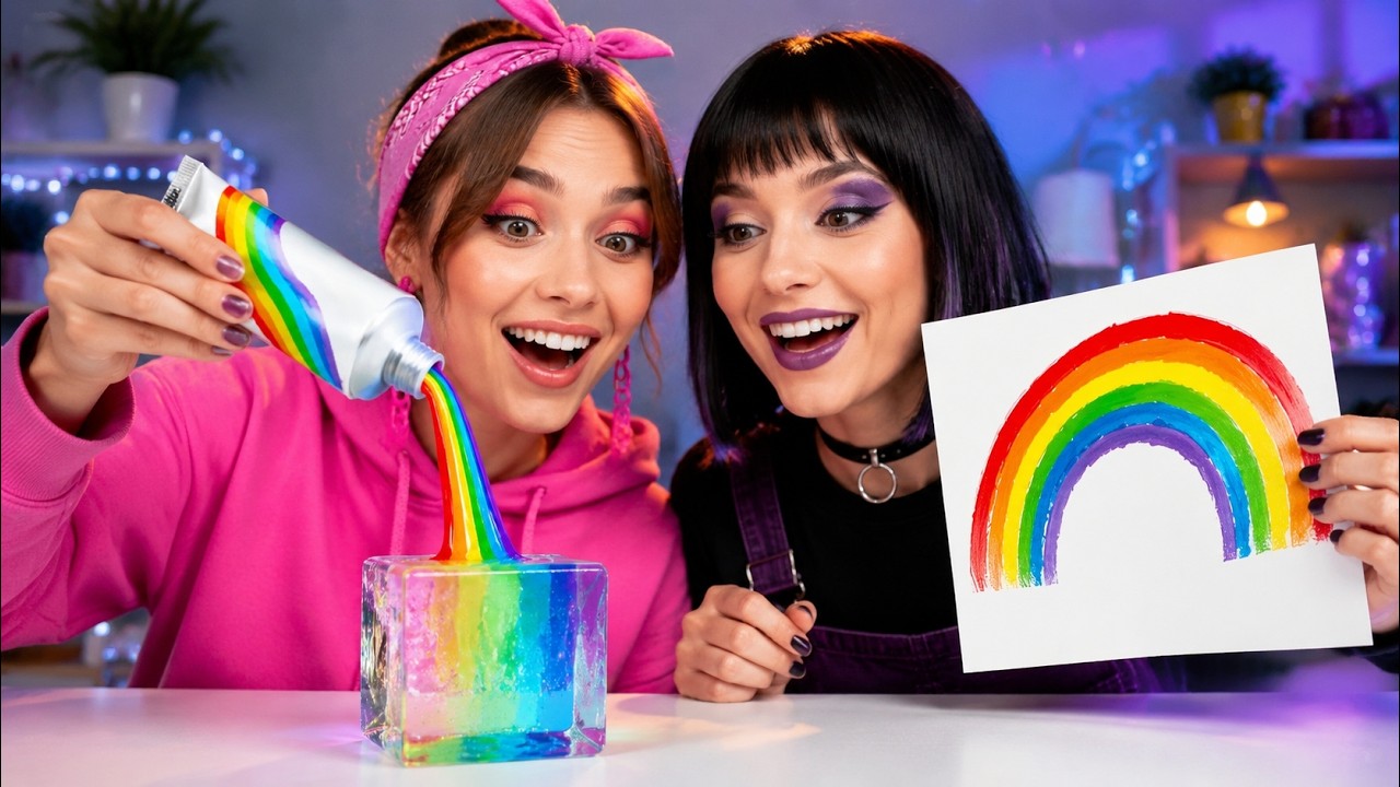 SCHOOL ART CHALLENGE 🎨🌈 Painting Tricks And Art Hacks by 123 GO Like!