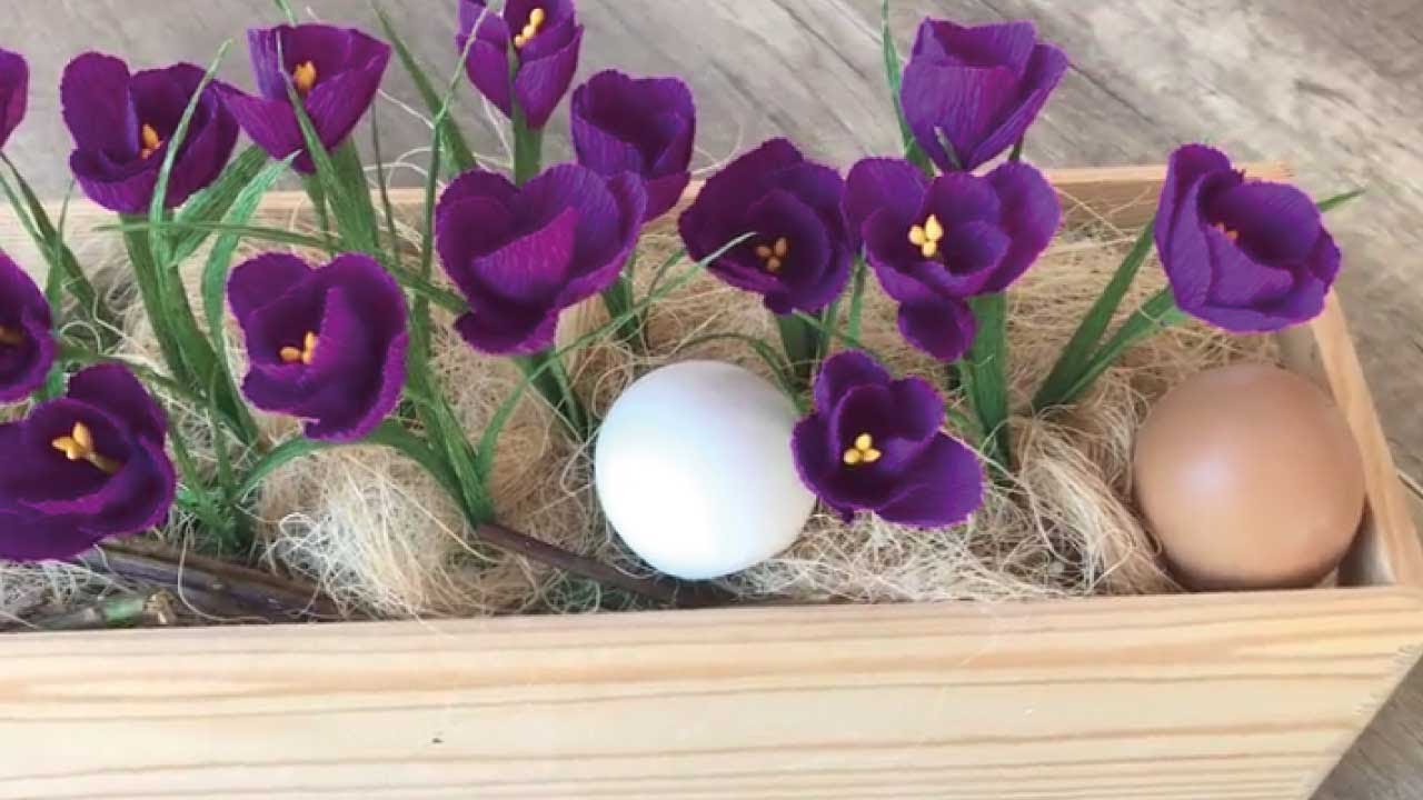 DIY Krokusse aus Krepppapier, einfach, Entspannen und schön | Paper Craft Crocuses