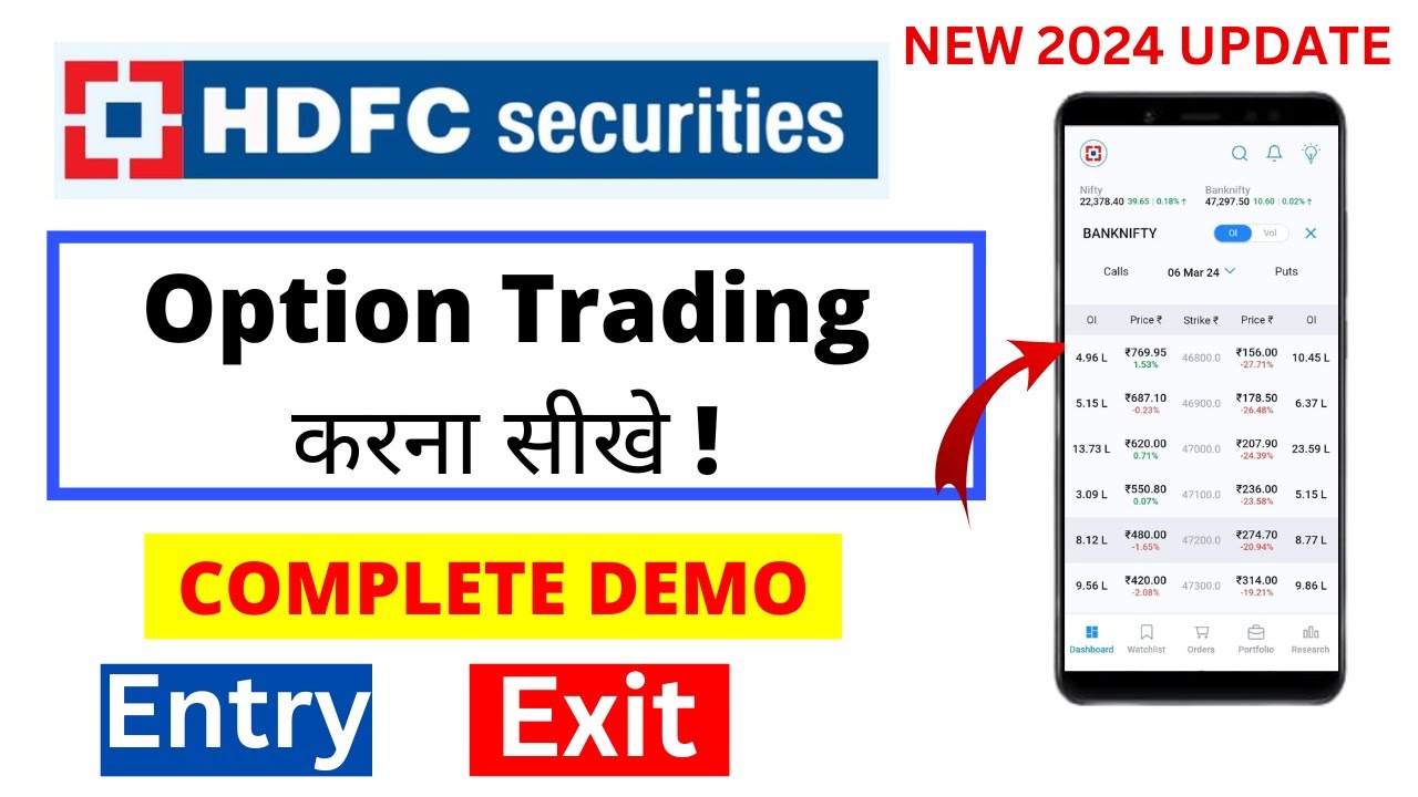Option Trade कैसे करें in HDFC Securities Mobile Trading| Option Trading in hdfc securities