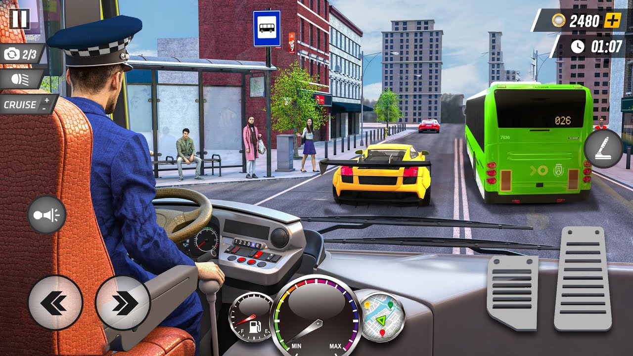 Impossible bus driving game 🎯😎