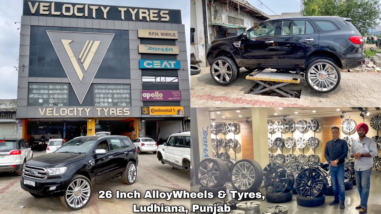 26 inch | AlloyWheels & Tyres | Installed | Ford Endeavour | Velocity Tyres | Ludhiana, Punjab
