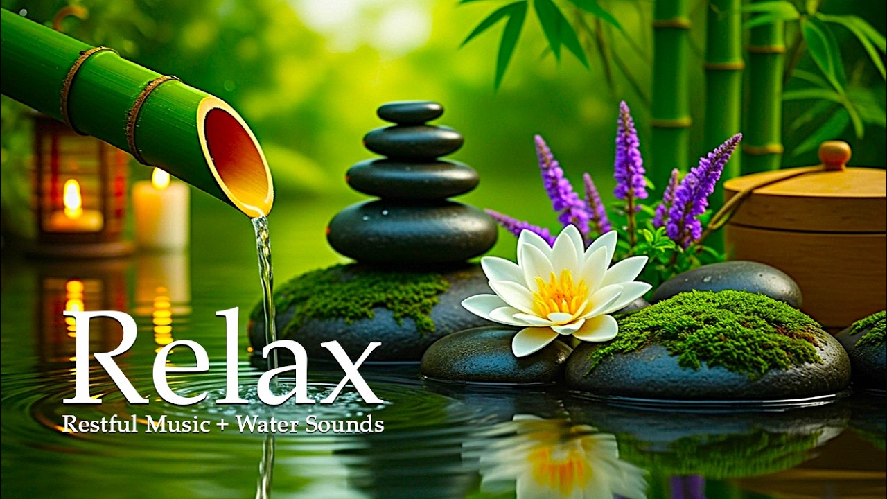 Soothing Sleep Music with Bamboo Water Sounds 🌿 Insomnia Relief, Calm Anxiety, Stress Relief