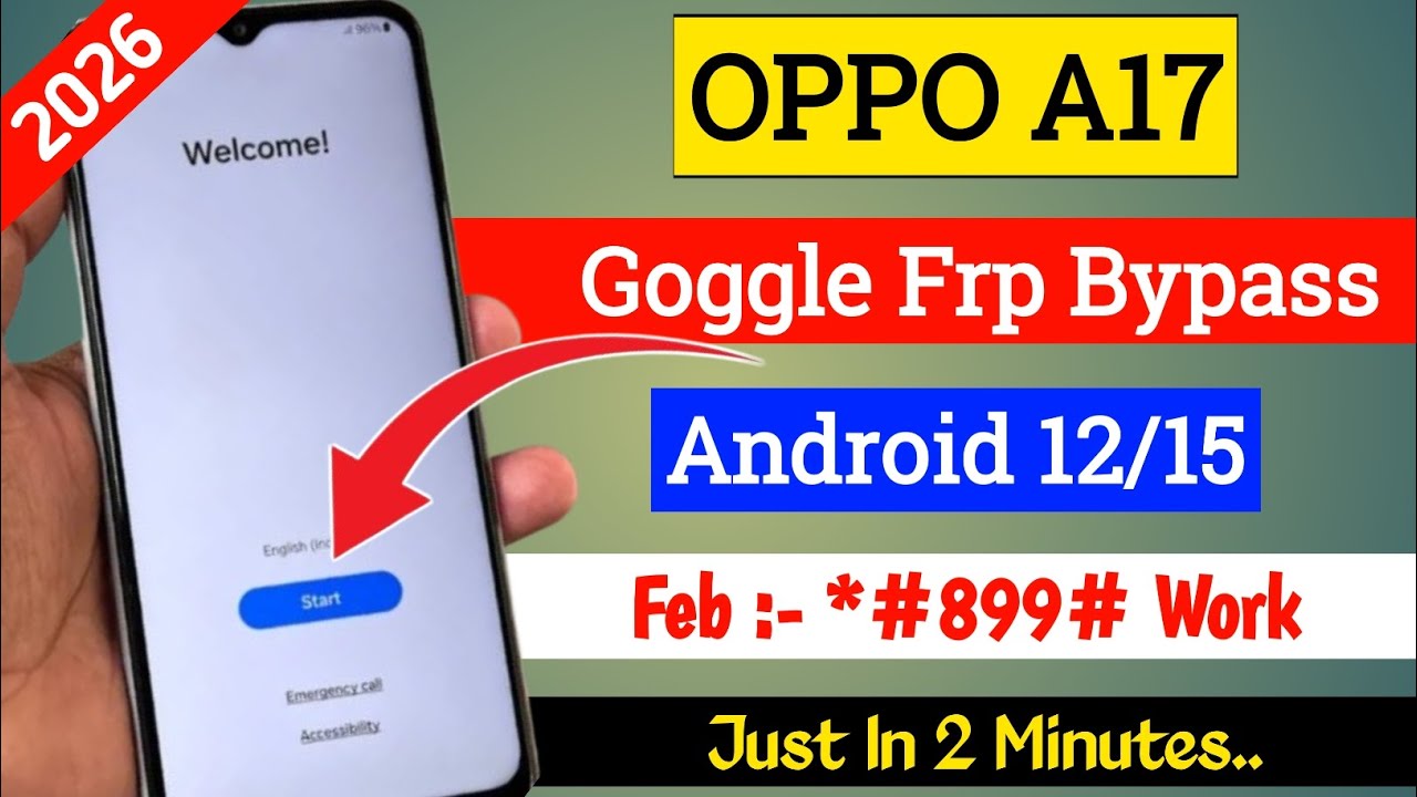 Oppo A17 (CPH2477) Hard Reset And Frp Bypass / Google Account Unlock Android 12 Update Without Pc |