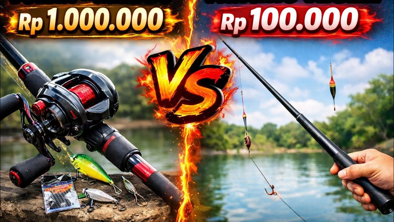 Pancing 1 Juta VS 100 Ribu! Mana yang Lebih Banyak Dapat Ikan?🎣