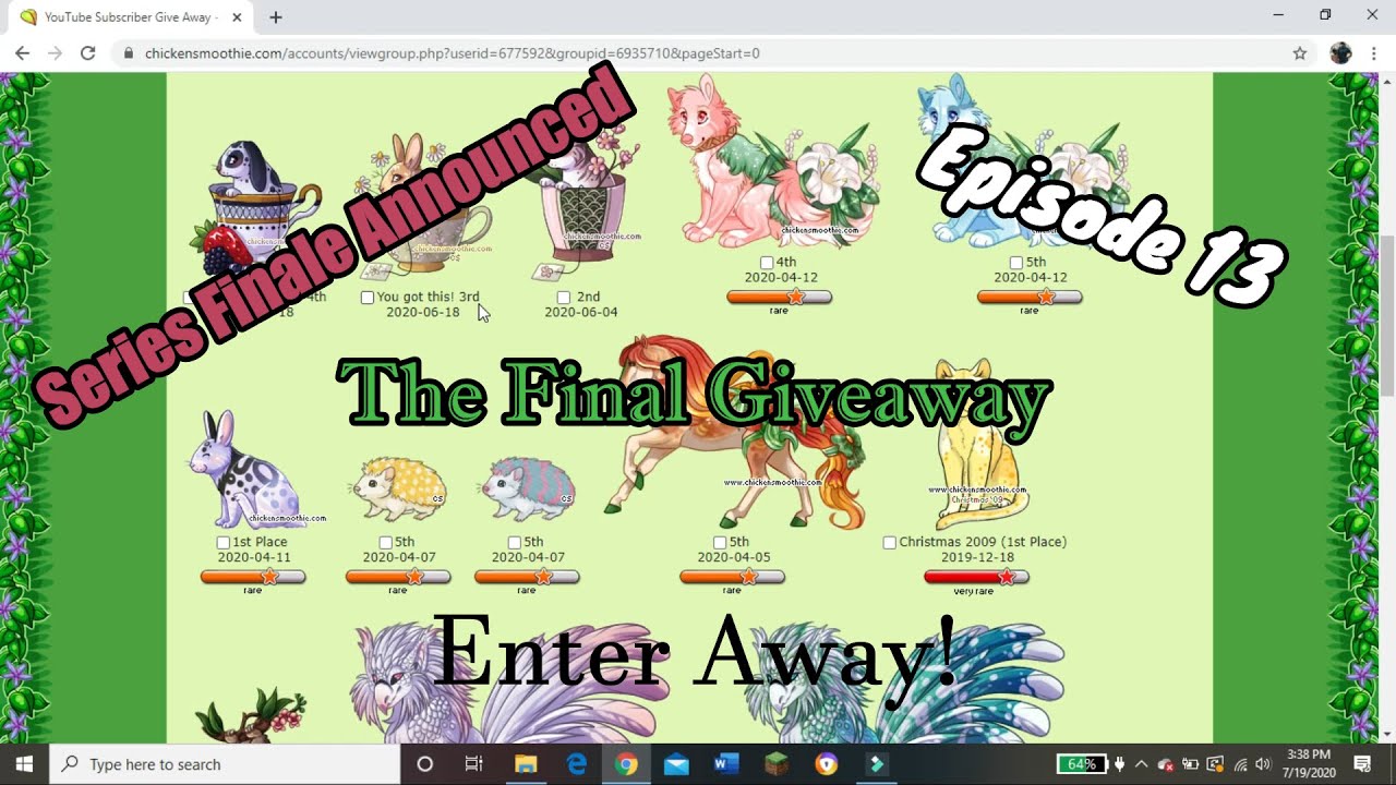 The Final GiveAway | ChickenSmoothie (Ep.13)