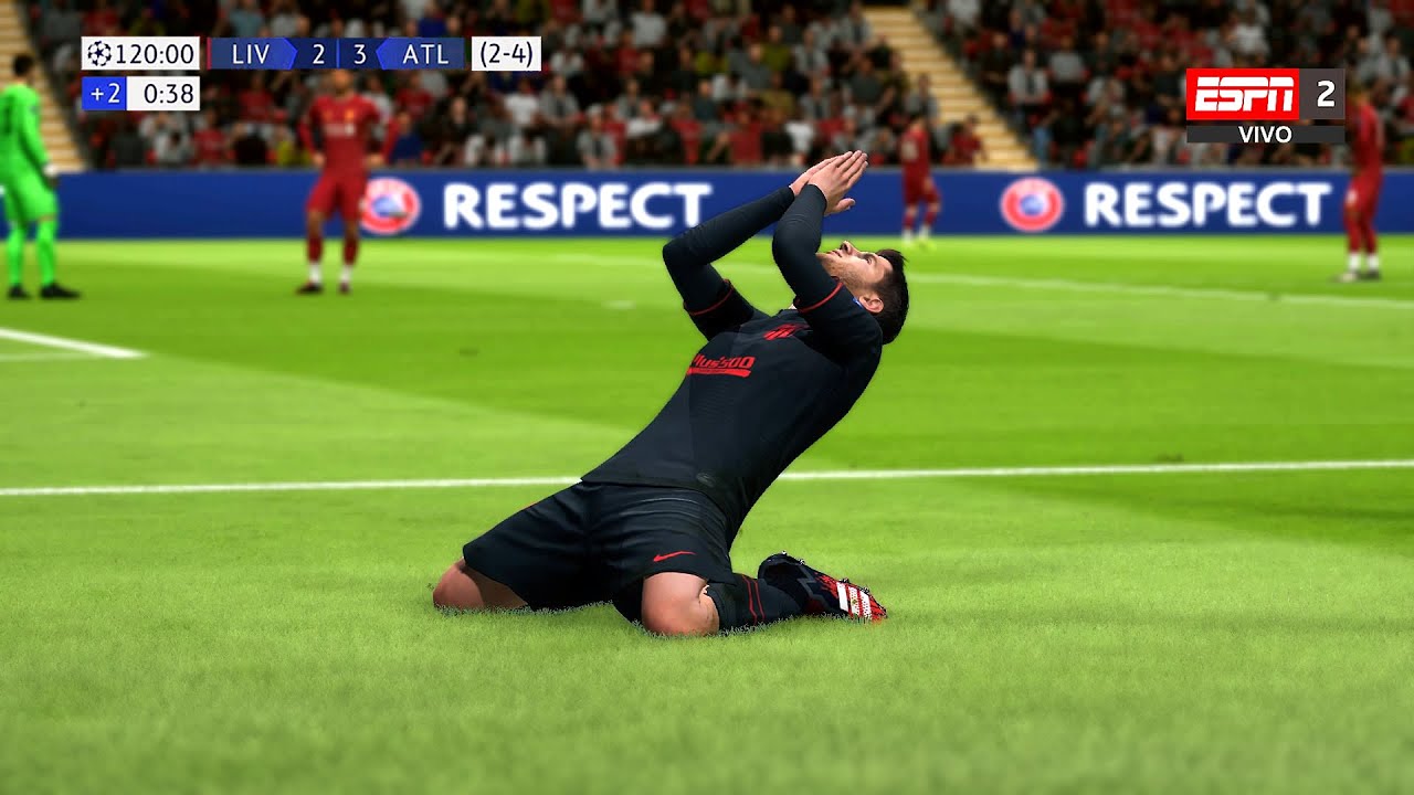 Recreación Liverpool 2-3 Atlético Madrid - Uefa Champions League 2020