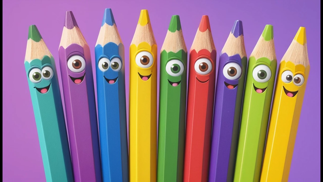 Cinco Pequeños Lápices Garabatea Garabatean | Canción de Dibujo y Colores