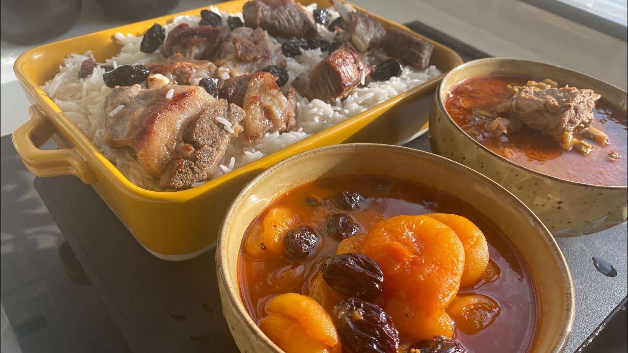 خواردنی  جەژن برنج و شلە و قەیسی وگۆشت ئەژین دادو