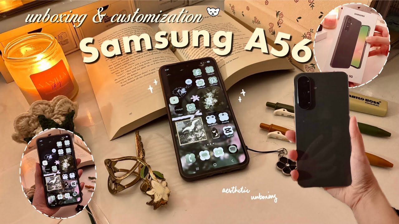 Samsung Galaxy A56 5G (graphite) | aesthetic unboxing & customization, camera test ✨