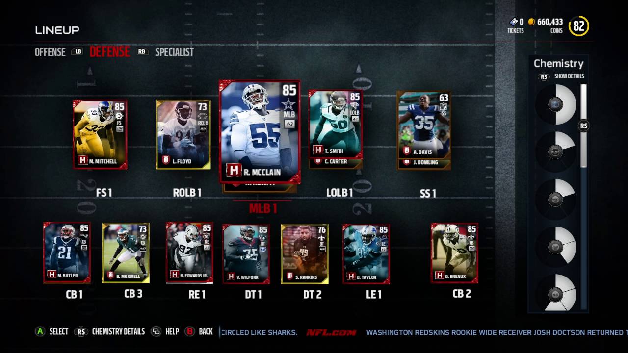 MADDEN 17 SALARY CAP RANKED LINEUP