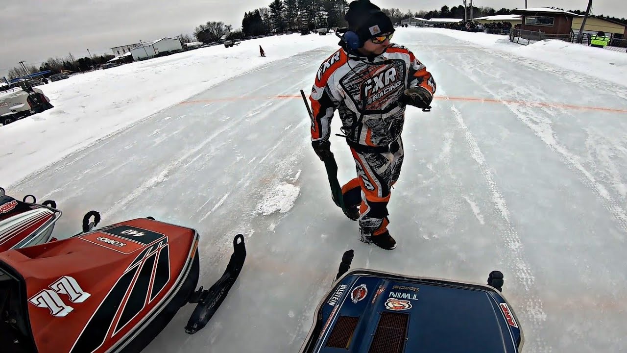 Enticer 300cc Super Stock 0-440cc Vintage Ice Oval Race With Exciter 340cc (GoPro) Gleason, WI