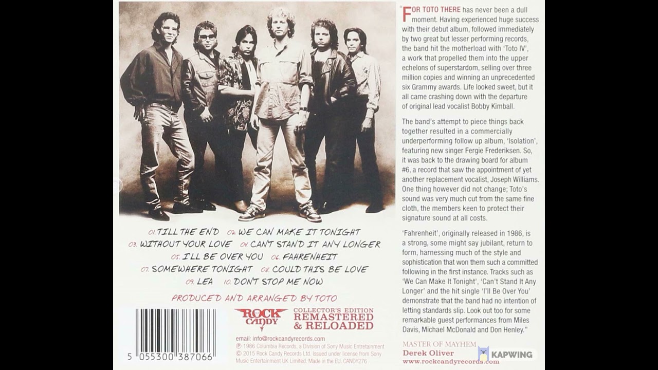 TOTO (ACAPELLA BETTER QUALITY) I'LL BE OVER YOU