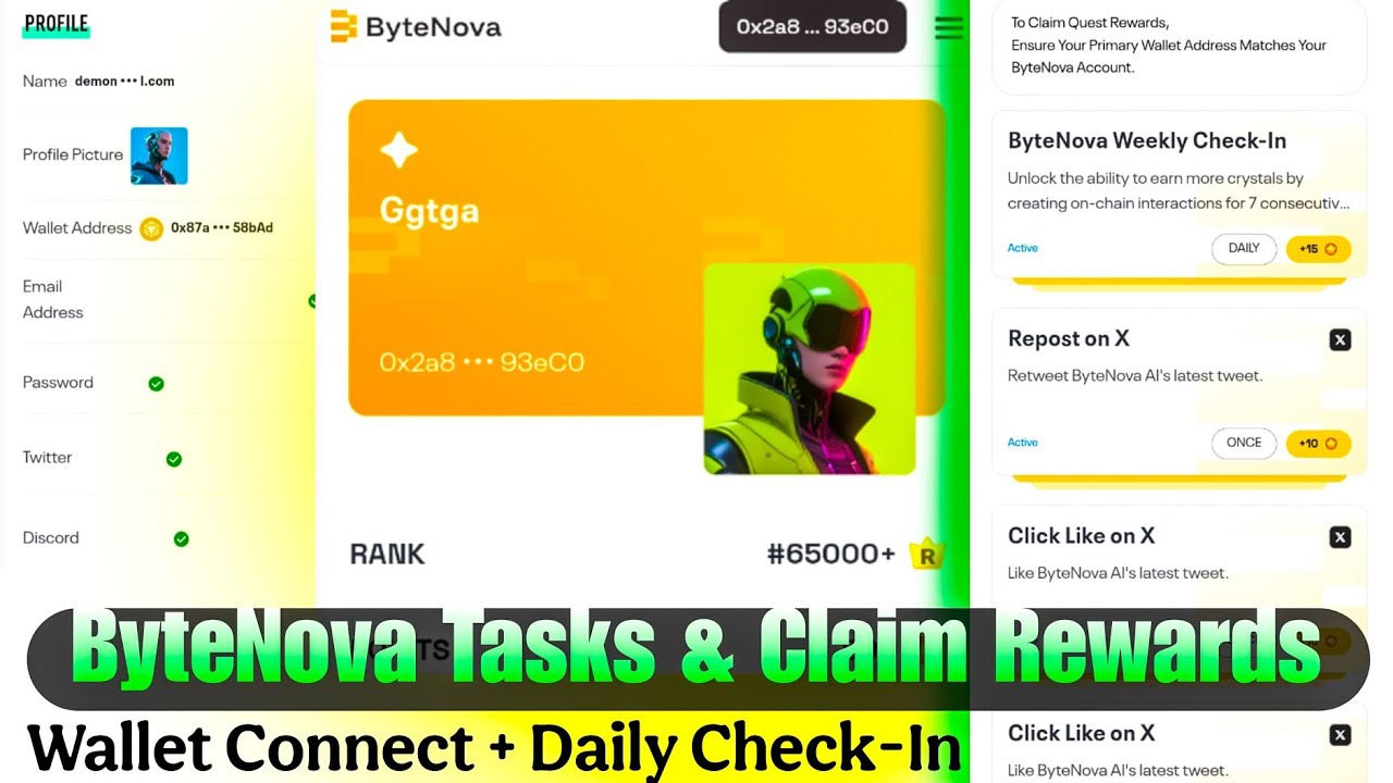 ByteNova Tasks & Claim Rewards 🔥 | Wallet Connect + Daily Check-In | Noritan Das