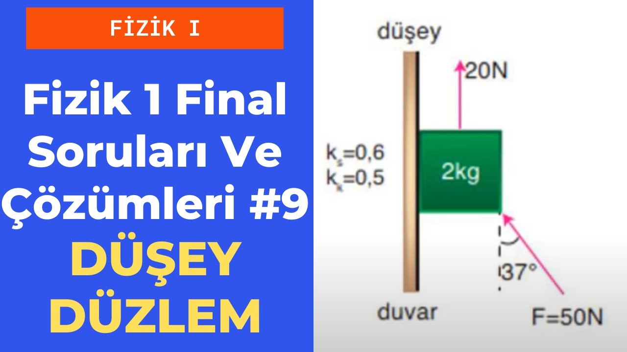Fizik 1 Final Soruları Ve Çözümleri | Düşey Düzlem Soru Çözümü |Newton Hareket Yasaları  #9